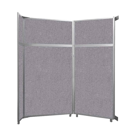 Versare Operable Wall Folding Room Divider 7'11" x 8'5-1/4" Cloud Gray Fabric 1070208
